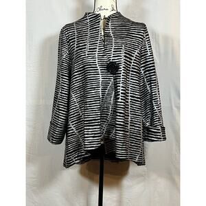 IC By Connie K Jacket Womens XL Black Silver Asymmetrical Jacket